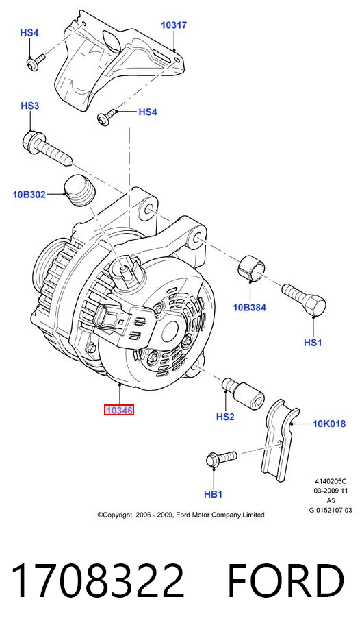 1708322 Ford Авто генератор