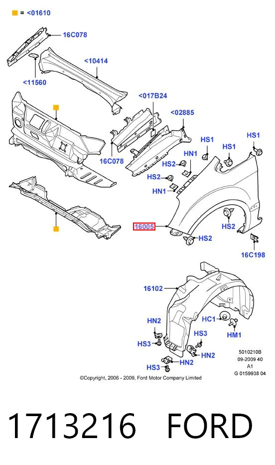 Крило переднє праве Ford Galaxy WA6