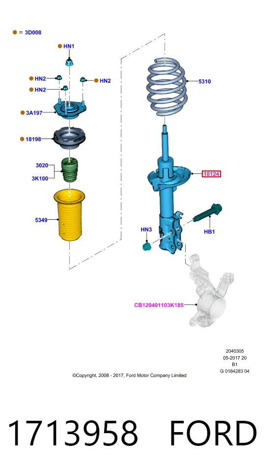 Стойка амортизатора передняя Ford Fiesta Mk6 хетчбек (CB1) (2008 - 2016) ціна, від 52.13 USD