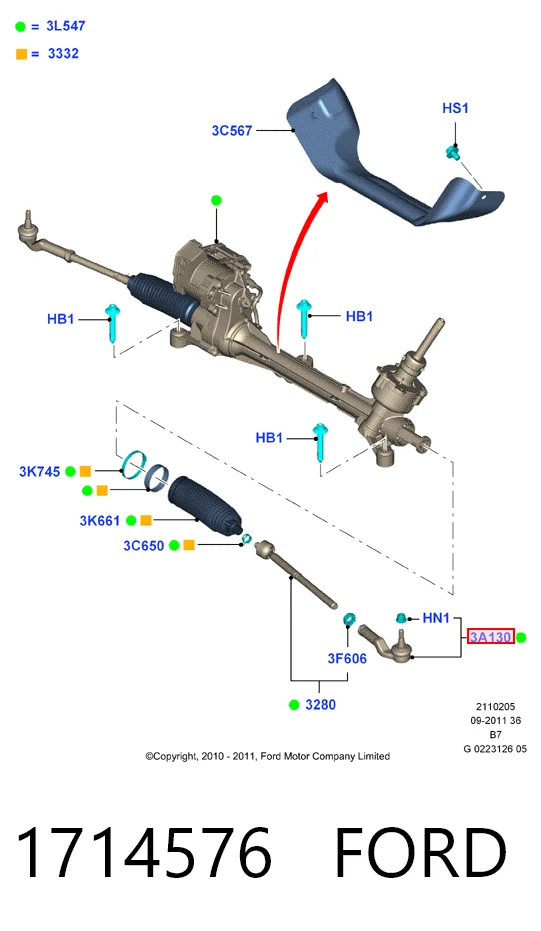 1714576 Ford Зовнішній наконечник рульової тяги