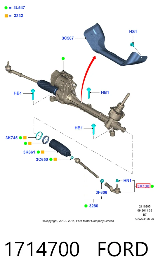 1714700 Ford Зовнішній наконечник рульової тяги