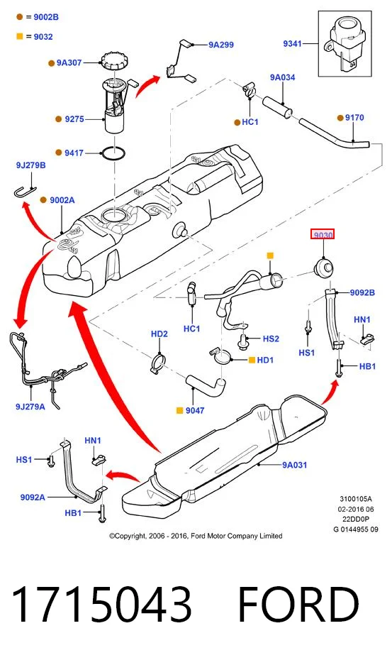 1715043 Ford Кришка / пробка бензобака
