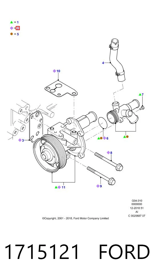 1715121 Ford Насос охолодження