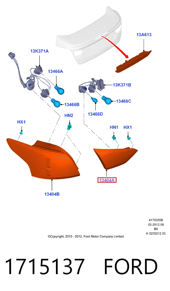 Задня ліва внутрішня фара Hmpx HMPBM5113A603AC