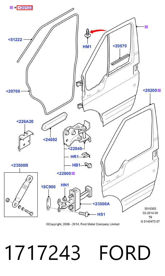 Двері передні, праві Ford Transit VI бортова платформа (V347/8) (2006 - 2014) ціна, від 53.34 USD