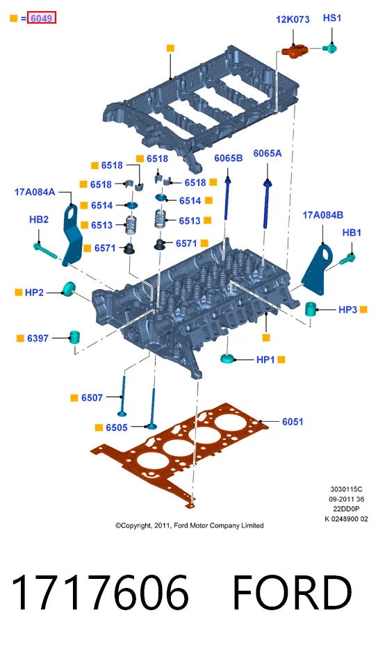 1717606 Ford Головка циліндрів