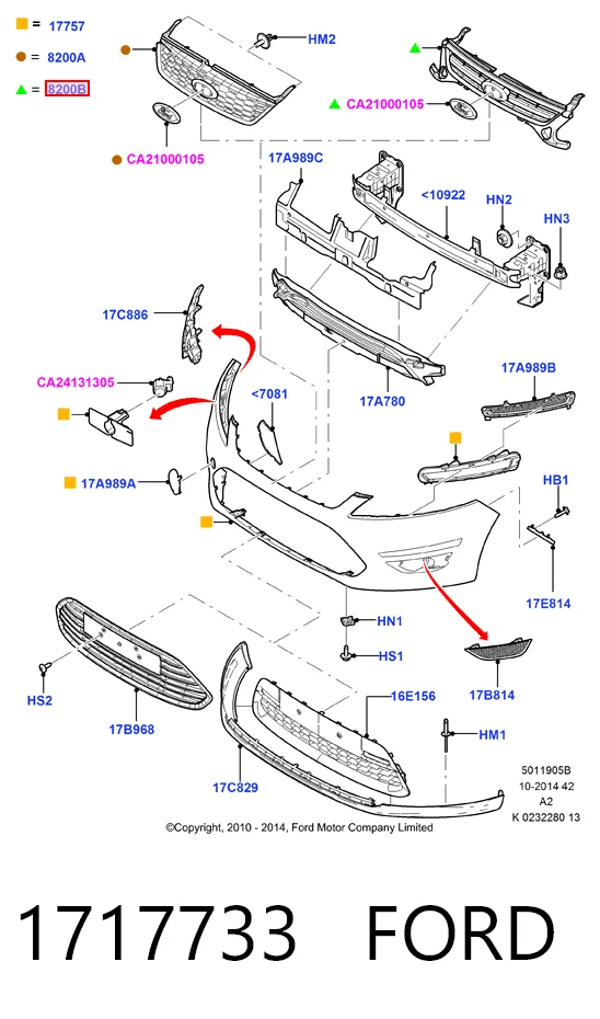Решітка радіатора на Ford Mondeo IV CA2