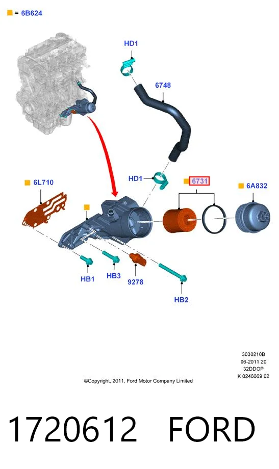 1720612 Ford Фільтр масла