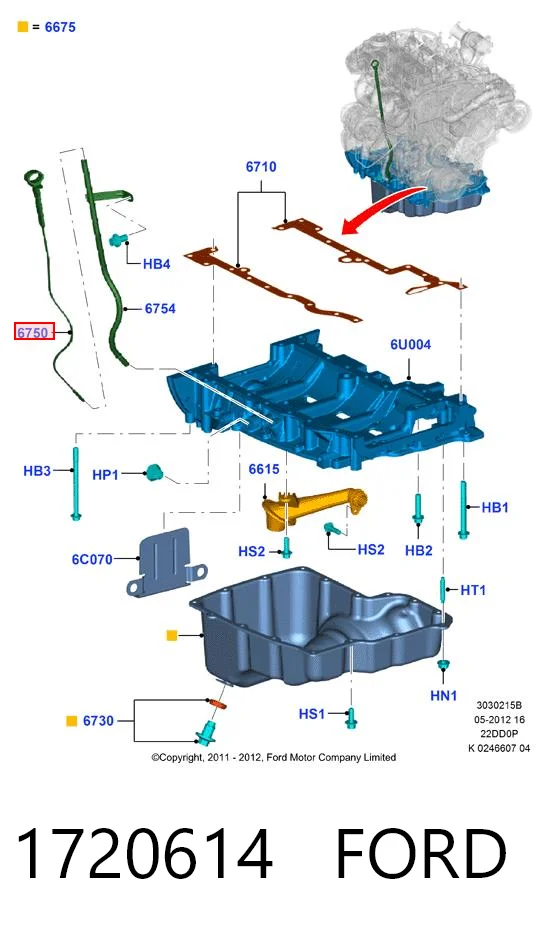 1720614 Ford Покажчик рівня масла