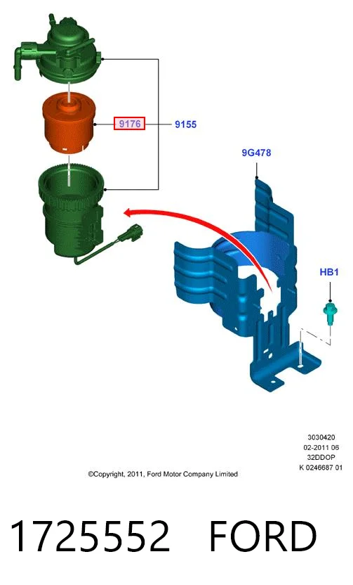 1725552 Ford Фільтр палива