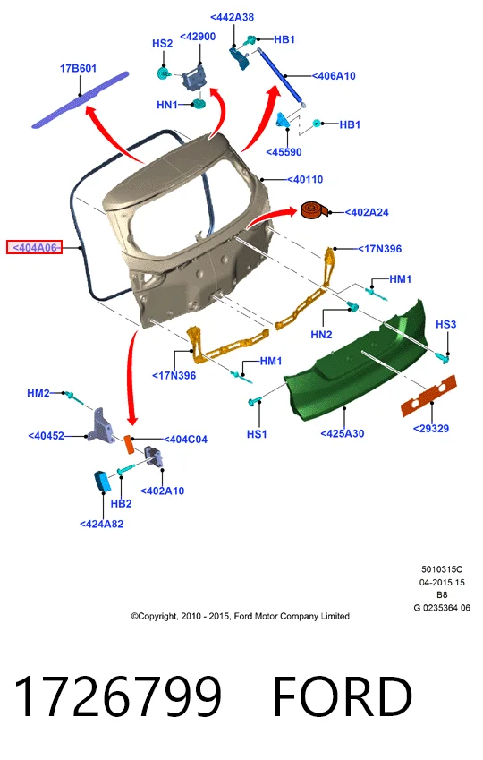 Ущільнювач дверей задка кузова Ford BM51N404A06SF ціна, від 19.48 USD