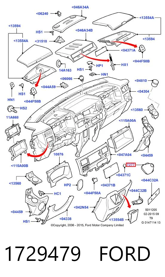 1729479 Ford Чохол на важіль перемикання