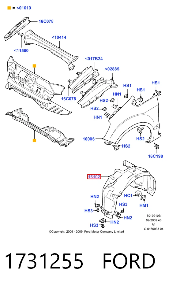 Купити Підкрилок передній правий Ford S-Max  CA1