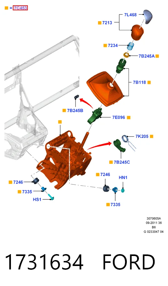 Механізм перемикання передач Ford Kuga II позашляховик (CBS) (2012 - 2019) ціна, від 111.46 USD