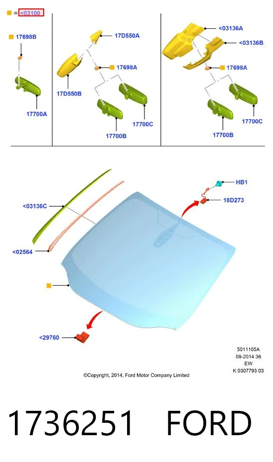 1736251 Ford Автомобільне скло