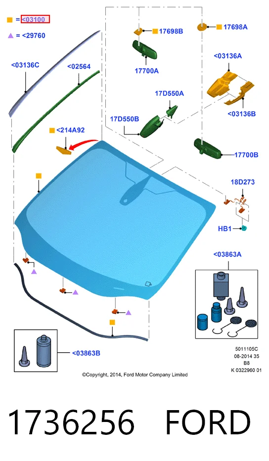 Скло лобове Ford Focus III