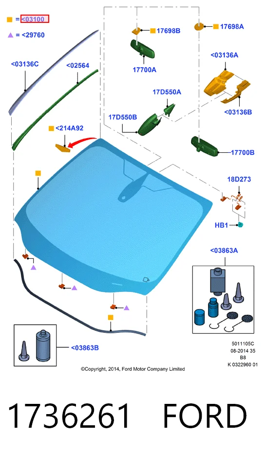 Автомобільне скло на Ford Focus III CB8