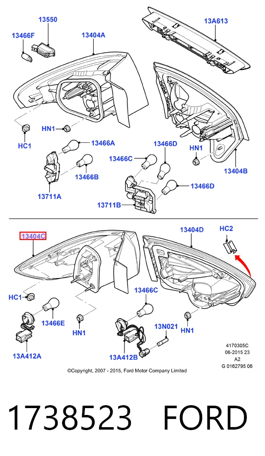 Купити BS7113405BD Ford Ліхтар задній