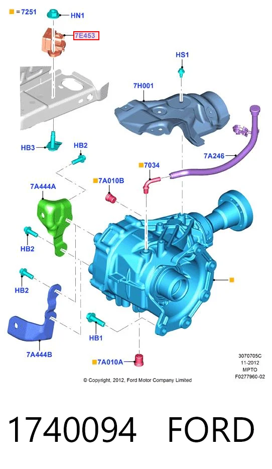 1740094 Ford Модуль керування роздавальної коробкою