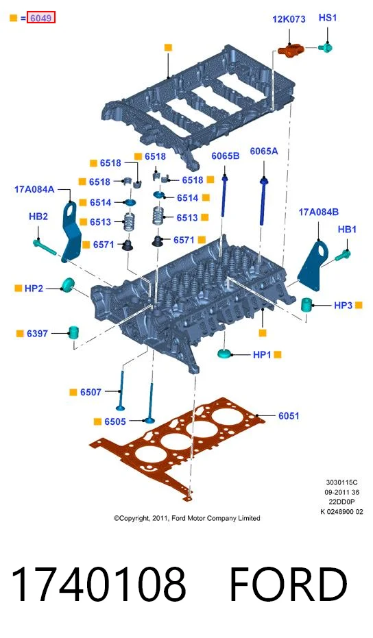 1740108 Ford Головка циліндрів