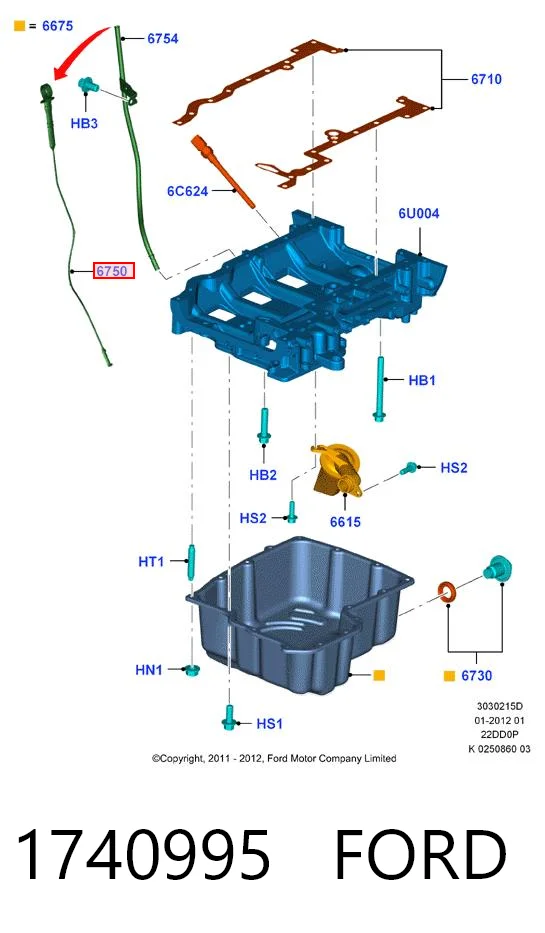 1740995 Ford Покажчик рівня масла