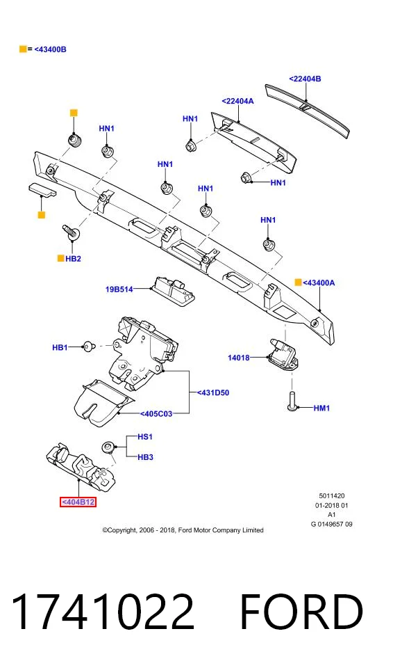 1741022 Ford Упор двері задка