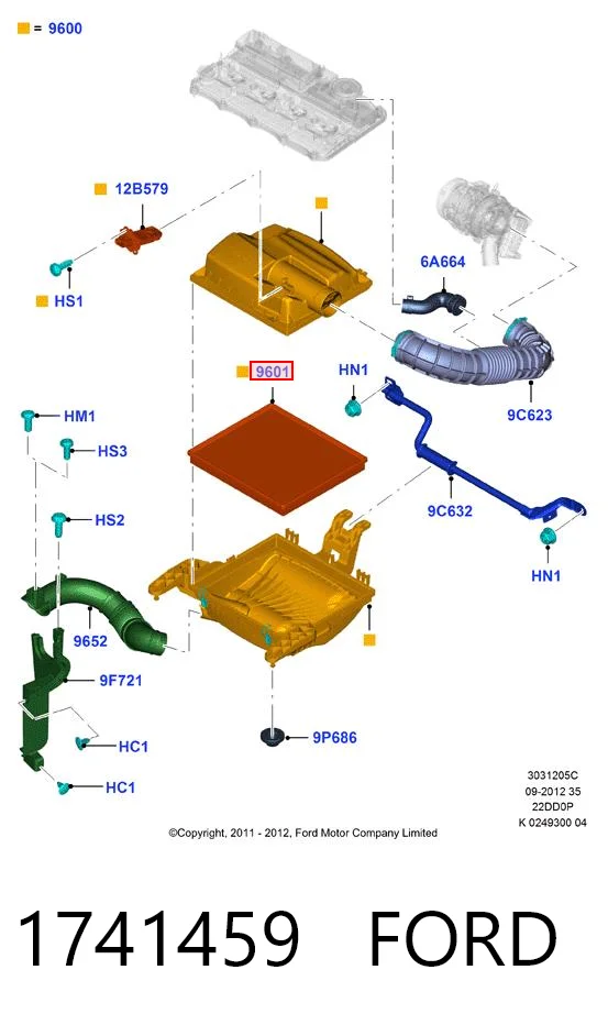 1741459 Ford Повітряний фільтр двигуна
