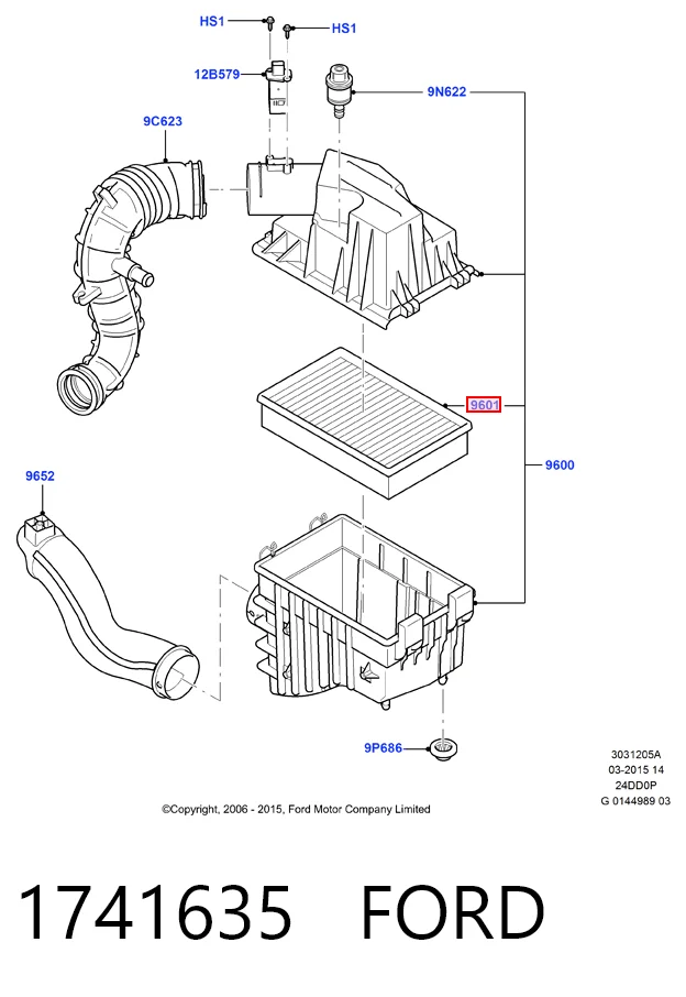 1741635 Ford Повітряний фільтр двигуна