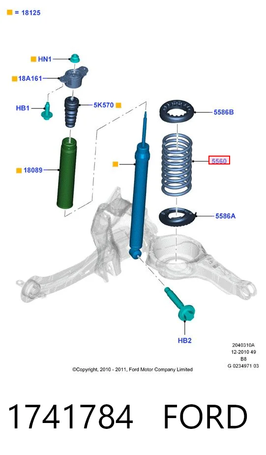 1741784 Ford Пружина підвіски задня