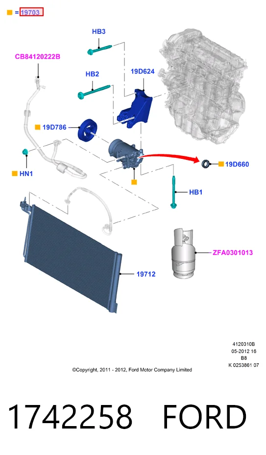1742258 Ford Компресор холодоагенту