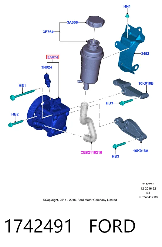 1742491 Ford Насос гідропідсилювача