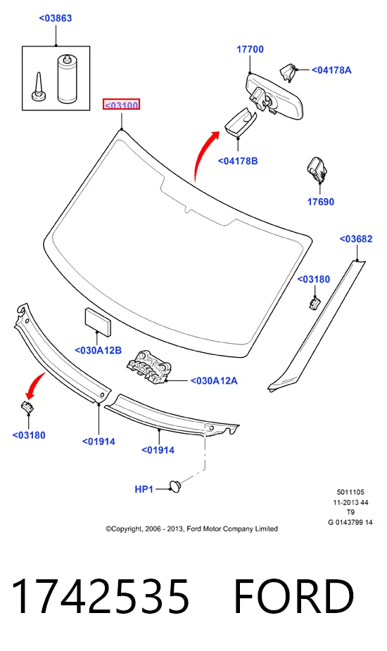  Лобове скло Ford Transit 6
