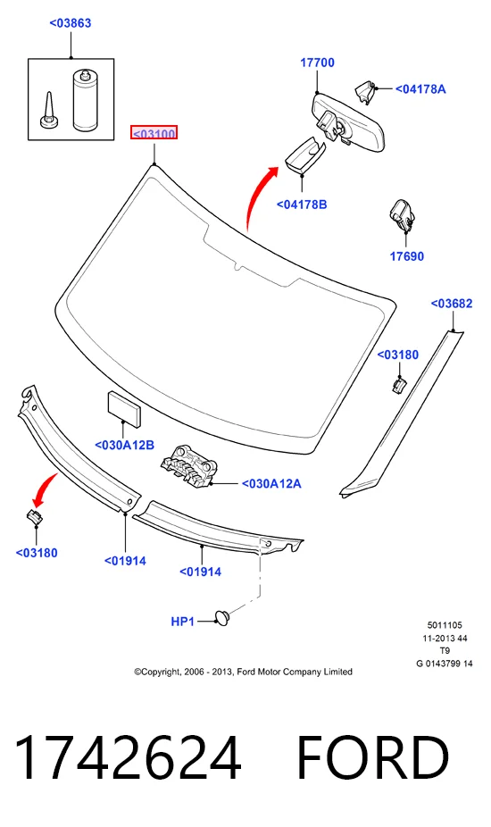 Скло лобове Pilkington AB26329B