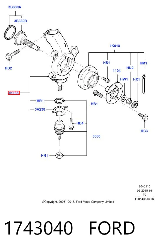Вісь передня і поворотні кулаки Hmpx HMP6C113K185AF ціна, від 53.59 USD
