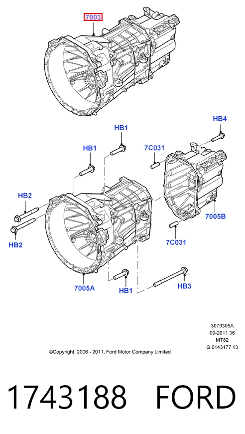 Купити 8C1R7003BE Ford Ручна коробка передач