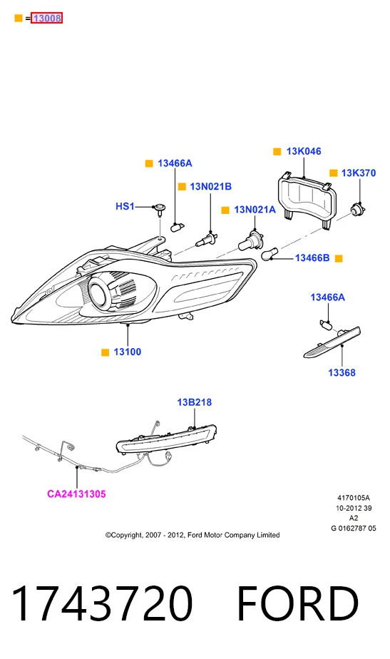Фара правая Visteon 2020001113 ціна, від 178.50 USD