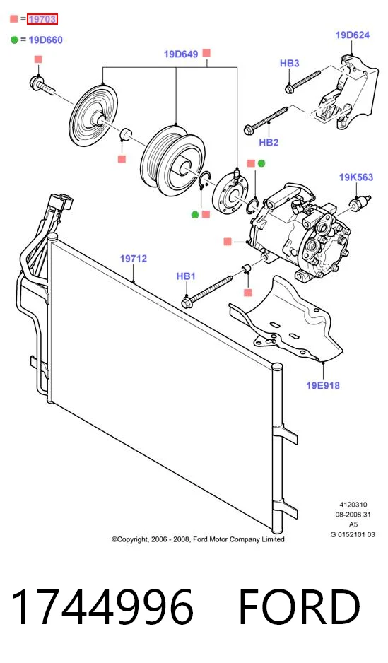 1744996 Ford Компресор холодоагенту