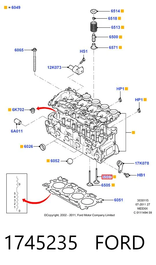 Клапан впускний Gieffe 0898SCR ціна, від 6.44 USD