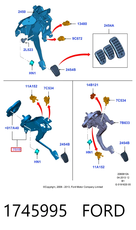 1745995 Ford Педаль зчеплення