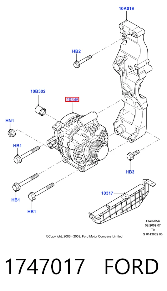 1747017 Ford Авто генератор