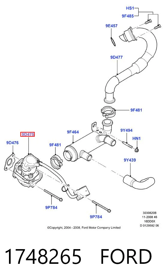 1748265 Ford Клапан рециркуляції відпрацьованих газів EGR