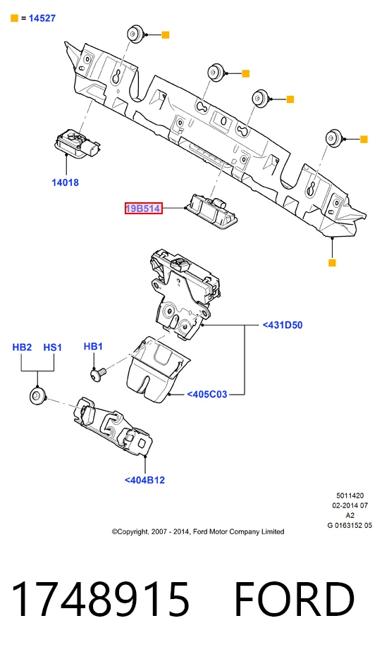 1748915 Ford Кнопка приводу замка задньої 3/5 двері (ляди)