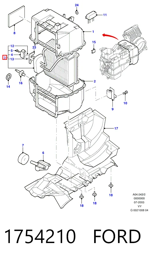 Випаровувач кондиціонера Ford Galaxy I VY мінівен (WGR) (2000 - 2006) ціна, від 63.53 USD