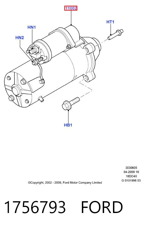 1756793 Ford Стартер двигуна