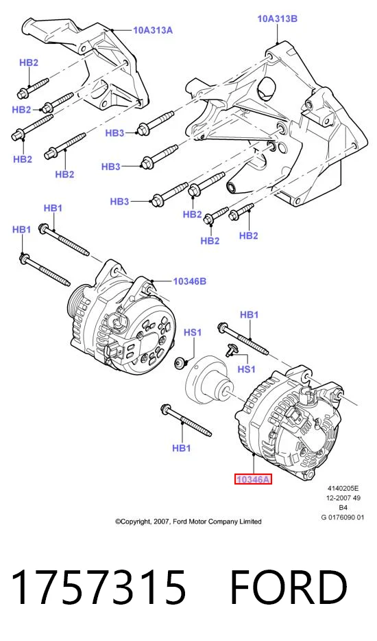 1757315 Ford Авто генератор