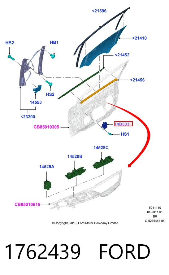 BV6N14B533BL Ford 