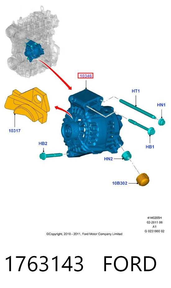 1763143 Ford Авто генератор
