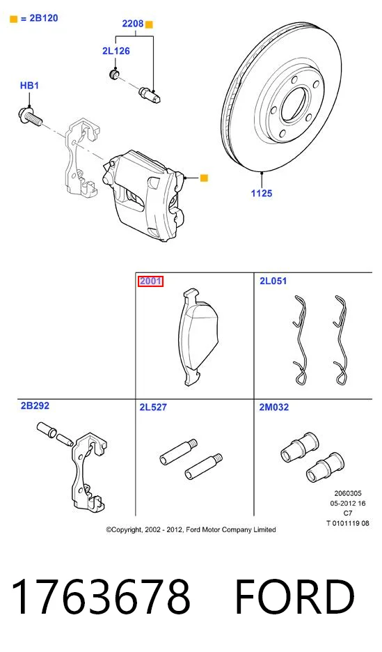 1763678 Ford Передні гальмівні колодки