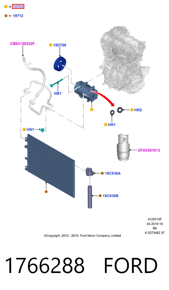 1766288 Ford Компресор холодоагенту