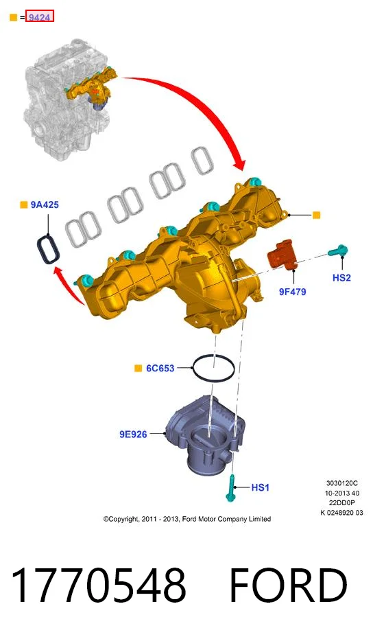 1770548 Ford Колектор впускний